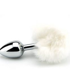 Furry Fantasy White Bunny Tail Butt Plug