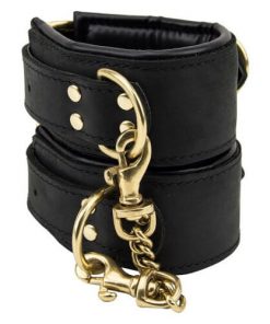 Bound Noir Nubuck Leather Slim Wrist Cuffs