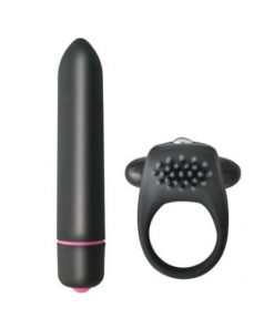 Vibrating Cockring and 10 Function Bullet Couples Kit