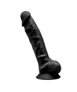 7 inch Realistic Silicone Dual Density Dildo with Suction Cup and balls Black