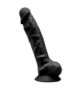 9 inch Realistic Silicone Dual Density Dildo with Suction Cup with Balls Black