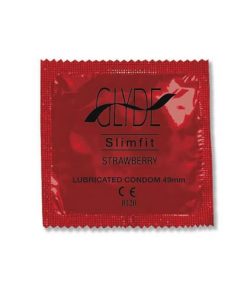 Glyde Ultra Slimfit Strawberry Flavour Vegan Condoms 100 Bulk Pack