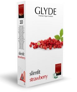Glyde Ultra Slimfit Strawberry Flavour Vegan Condoms 10 Pack
