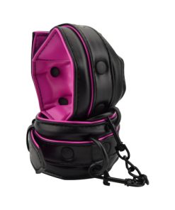 Bound to Please Pink & Black Wrist Cuffs