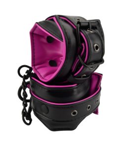 Bound to Please Pink & Black Ankle Cuffs