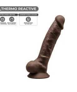 7 inch Realistic Silicone Dual Density Dildo with Suction Cup and Balls Brown