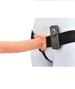 Loving Joy 8 Inch Vibrating Hollow Strap On Vanilla